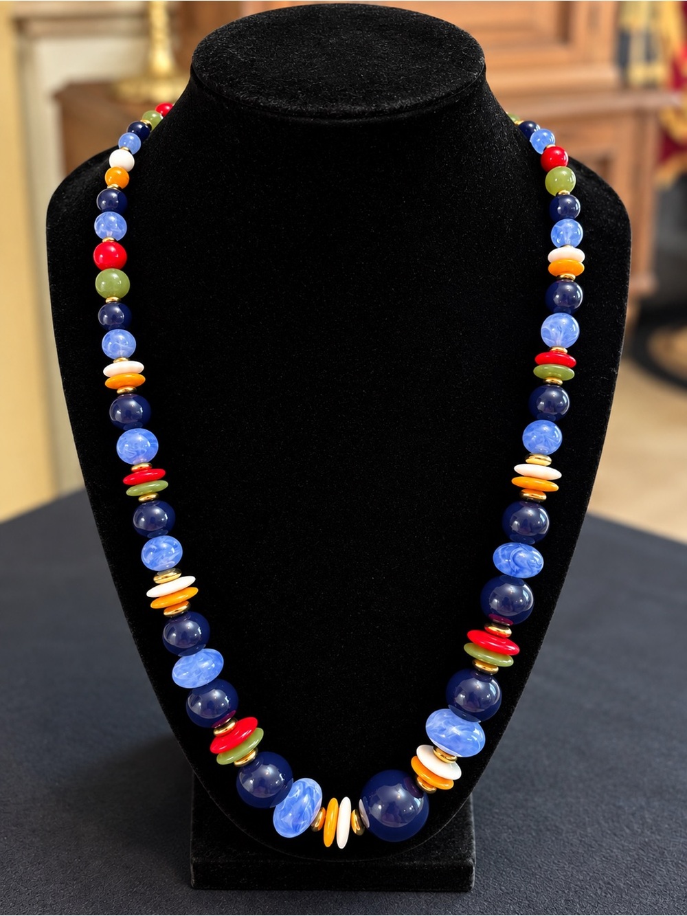 Liz Claiborne Multicolor Blue Beaded Necklace
